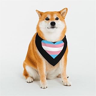 Transgender Pride Flag Heart Pet Scarf Washable Adjustable for Dogs Cat Pet
