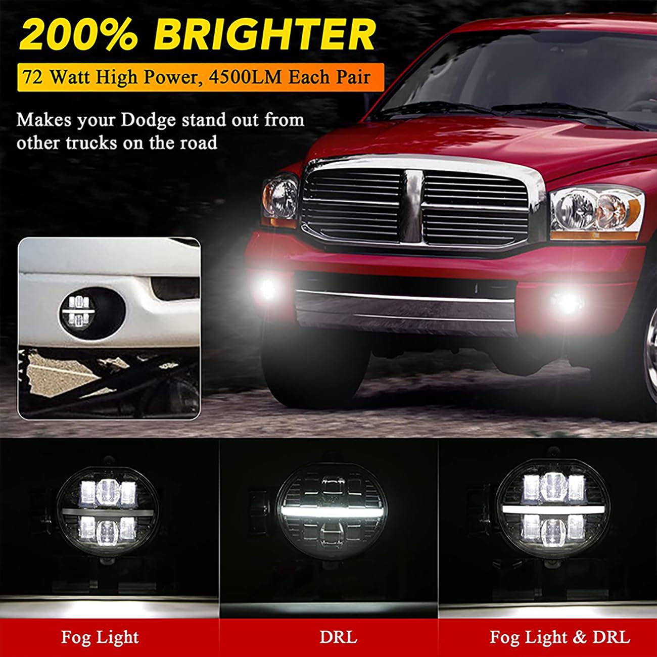 DRL Światło przeciwmgielne LED do Dodge Ram 1500 2002-2008 dla Dodge Ram 2500/3500 Pickup Truck 2003 2004 2005 2006 2007 2008 2009