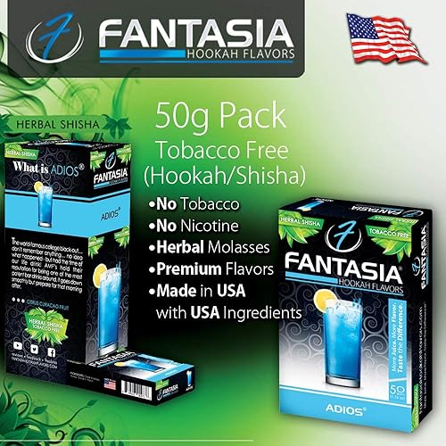 Miniatura 3 de Fantasia Herbal - Sabores de Hookah Shisha, sin tabaco ni nicotina, paquete variado, 50 gramos  1.76 onzas