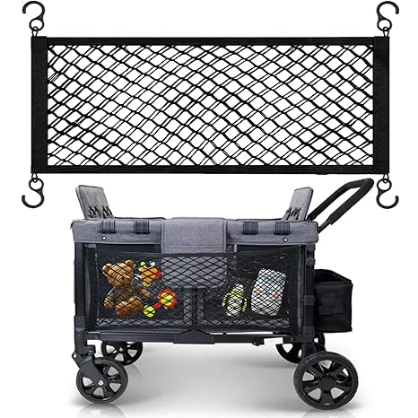 Stroller Wagon Cargo Net, Large Capacity Net Accessories Fit Stroller Mesh Cargo, Extra Large Stroller Storage Space(Compatible with WONDERFOLD All W-Series Models)