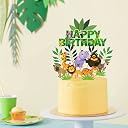 Zyozique Jungle Birthday Party Supplies, 1 Set Jungle Party Supplies Set for Boys and Girls, Include Cup Cake Topper and Cake Topper gallery image