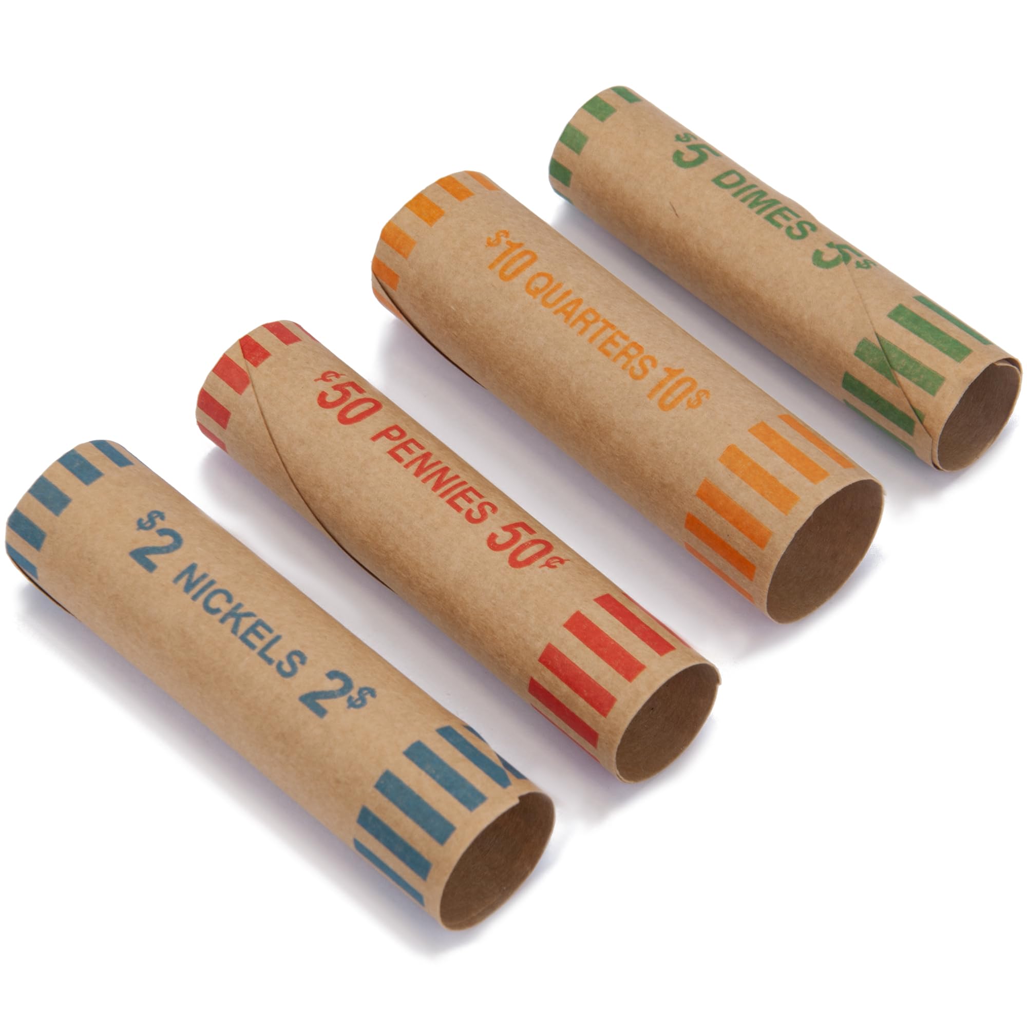 L LIKED Verschiedene vorgeformte Münzrollenwickler – Viertel, Pennies, Nickel und Dimes (128 sortierte x 24 Boxen)