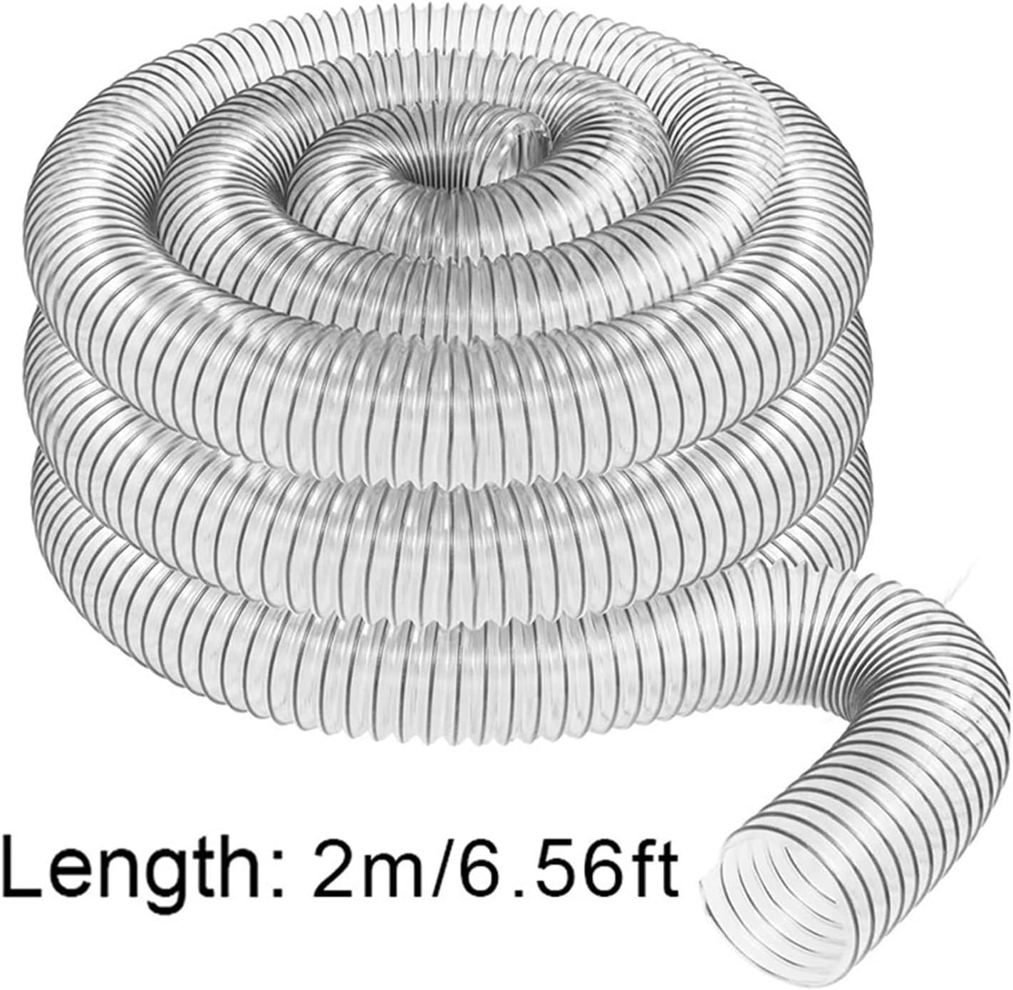 50mm PVC Hose For Vacuum Cleaner Industrial Dust Extractor Woodworking Bellows Clear Dust Collect Pipe(2 m)