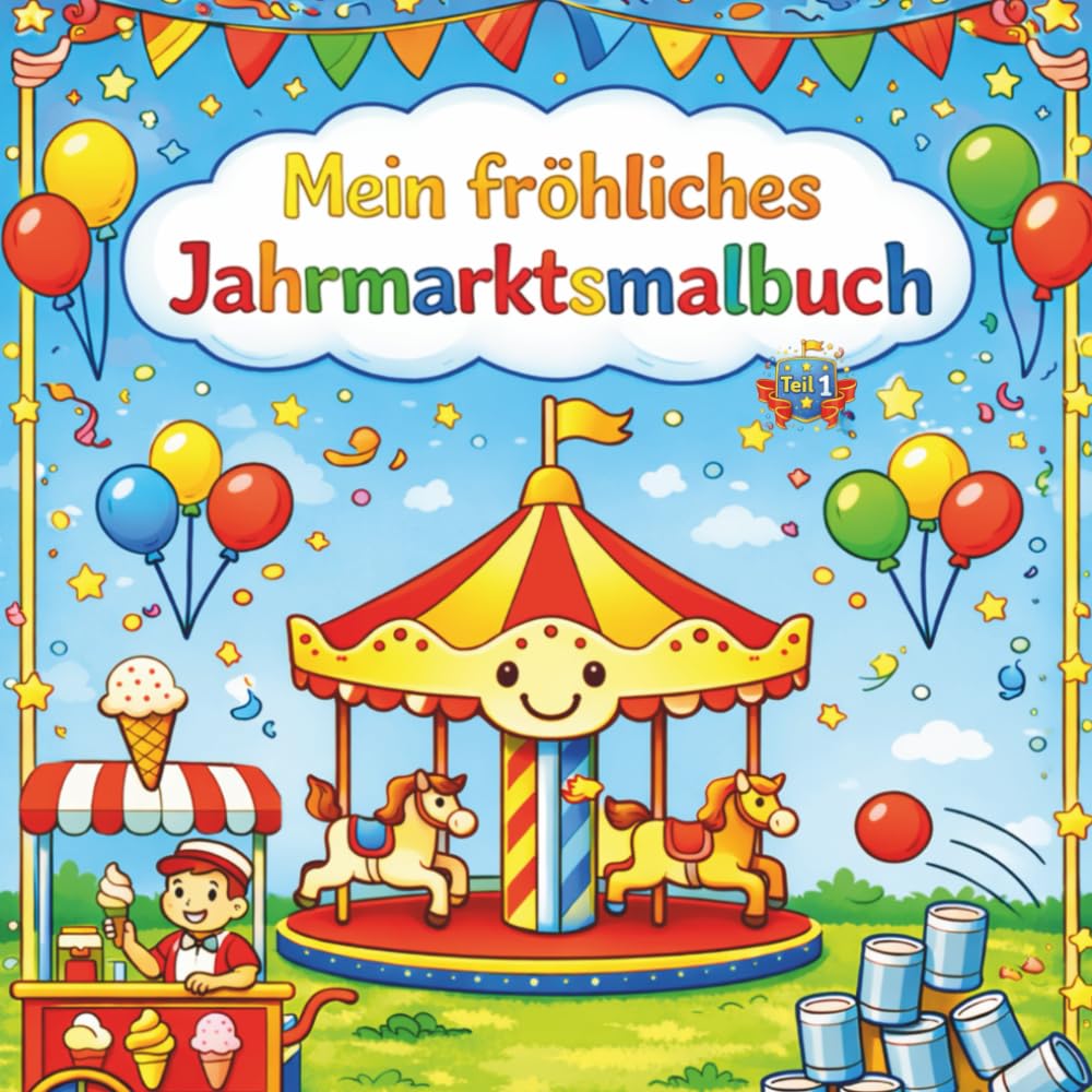 Mein fröhliches Jahrmarktsmalbuch: Große, einfache Motive zum Ausmalen für Kinder ab 2 Jahren