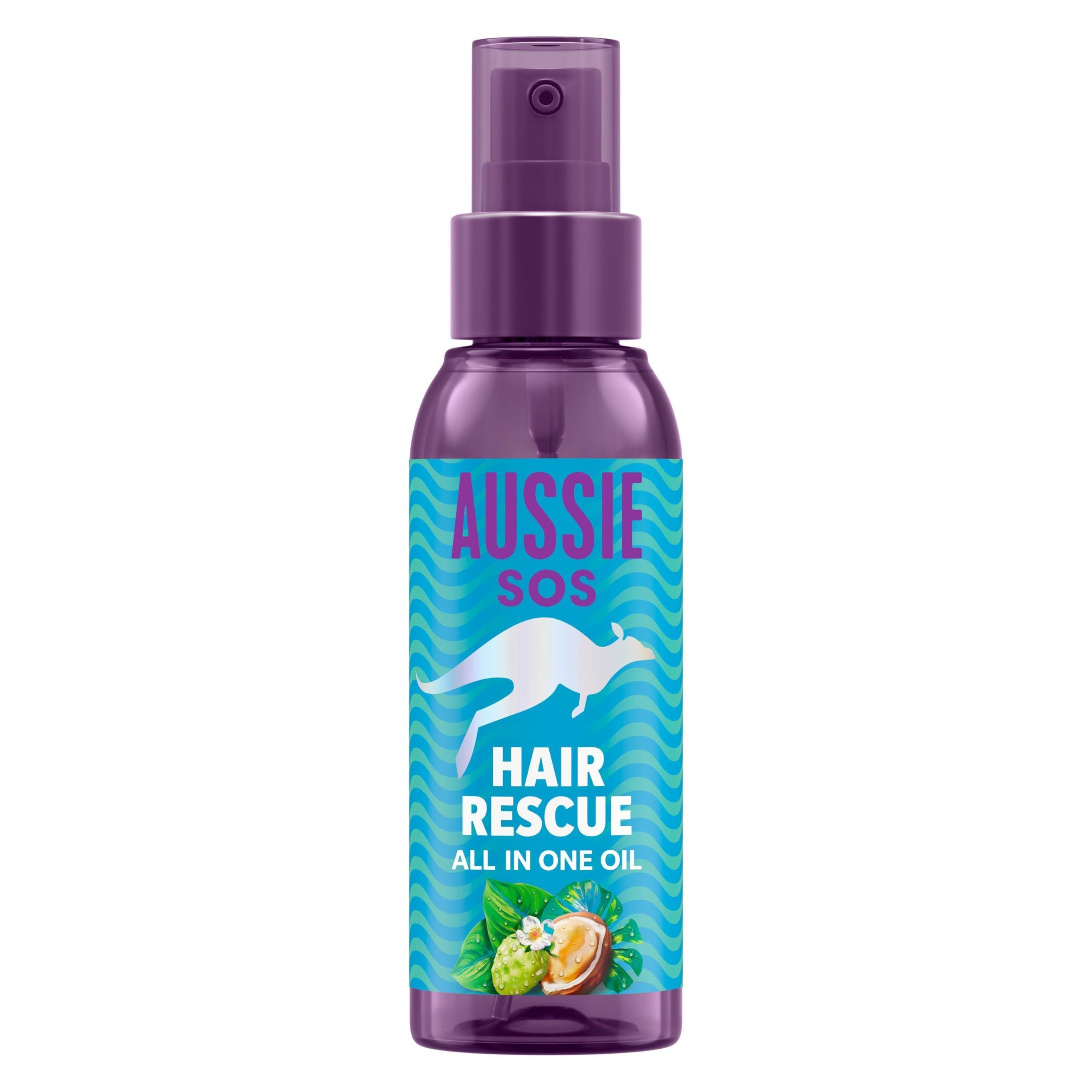 Aussie SOS Hair Rescue All In One Haaröl 100ml zum Entwirren und Glätten von Haaren, Hilft Gegen Spliss und Versorgt das Haar 100 Stunden mit Feuchtigkeit, Vegane Formel