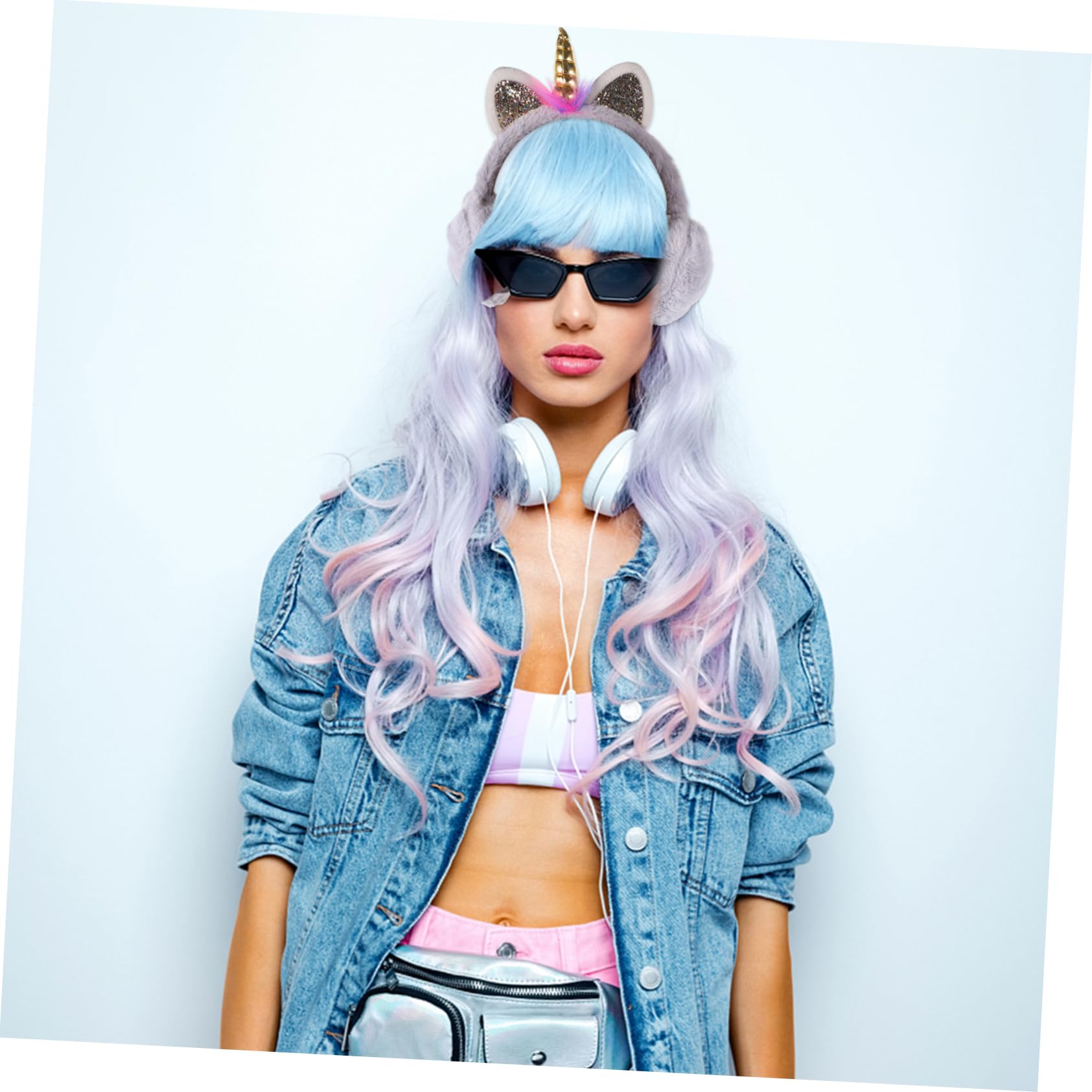 GAROZATION Sturdy Winter Ear Muffs Plush Boys and Girls Earmuffs Men's Comfortable Unicorns Horn Design