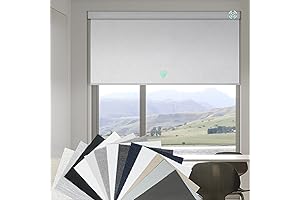 Yoolax Smart Motorized Window Shades with Remote | Blackout Fabric Roller Blinds Alexa Compatible