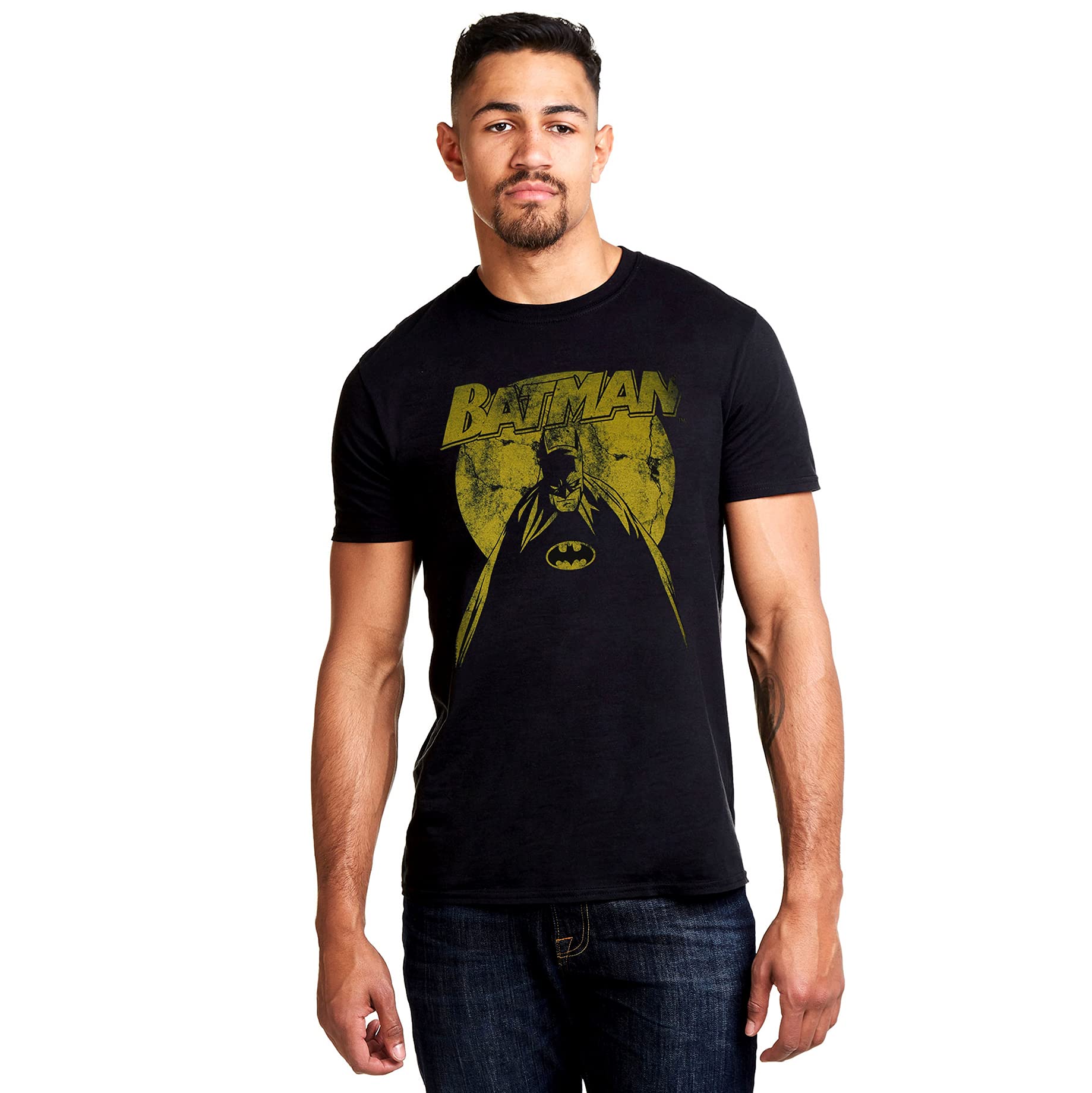 DC Comics Men's Batman Nightfall T Shirt, Black, XL UK