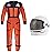 Spooktacular Creations Orange Astronaut Costume with Helmet, Space Suit for Toddler with Movable Visor, Kids Astronaut Halloween Costume for Cosplay, Party Favor Supplies (Large, 10-12 yrs)