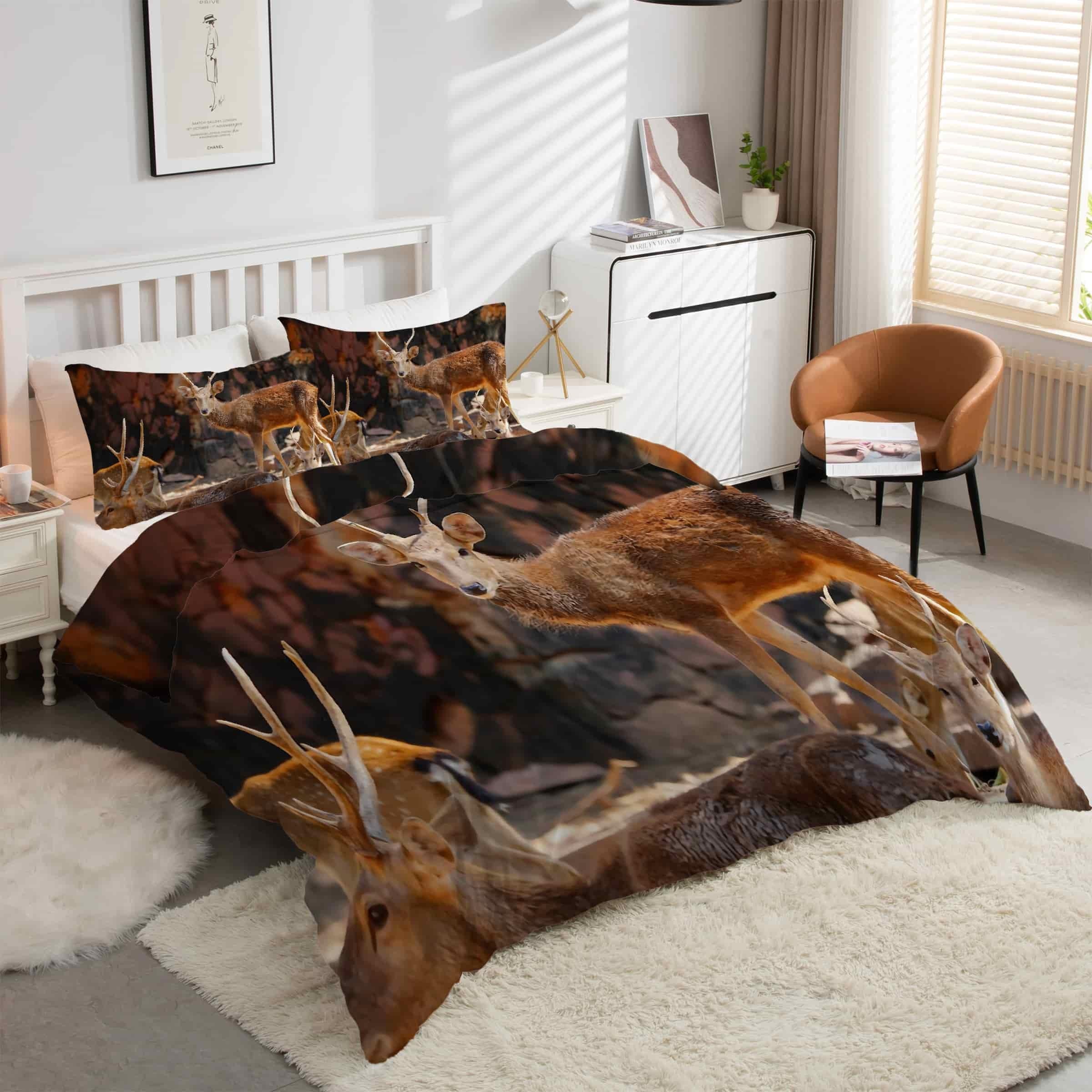 Cerf Zibeline Parure de lit chaleureuse pour vos soirées d'hiver cocooning