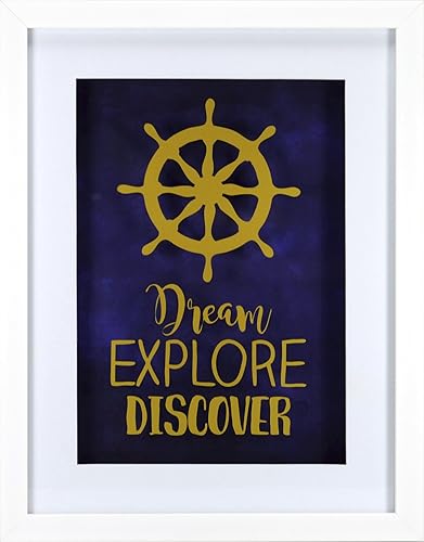 Linden Ave Decoración de pared AVE10100 Dream Explore Discover , 11 x 14 pulgadas