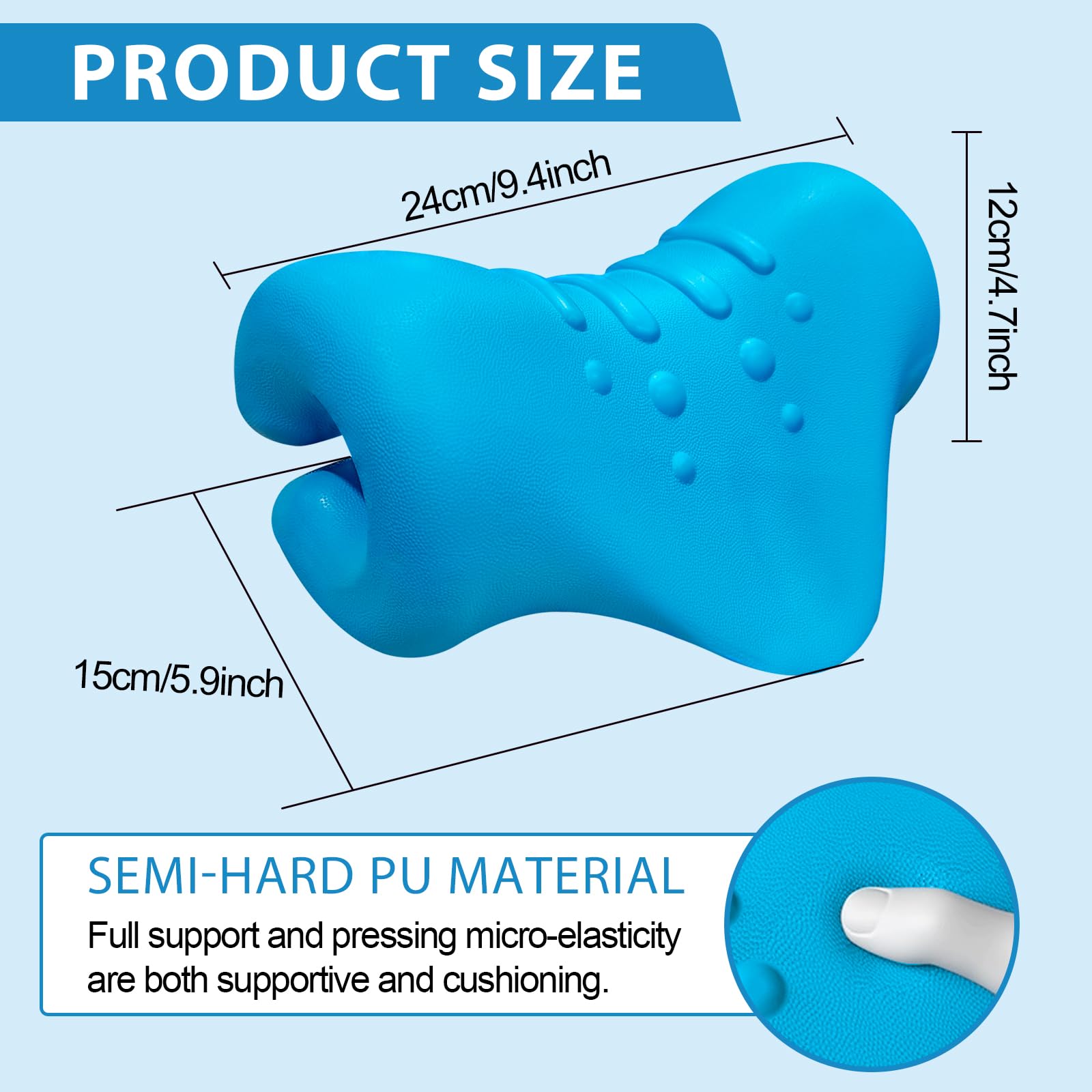 Rilassante per collo e spalle,Appareil de Traction Cervicale Portable,Correction de la Posture Cervicale, Sollievo Dolore di Collo e Spalle, Allineamento Della Colonna Cervicale (Bleu)