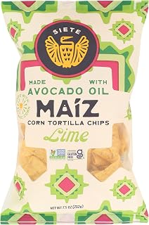 Siete Maíz Lime Corn Tortilla Chips 7.5oz - Organic Corn, Avocado Oil, Zesty Crunchy Snack