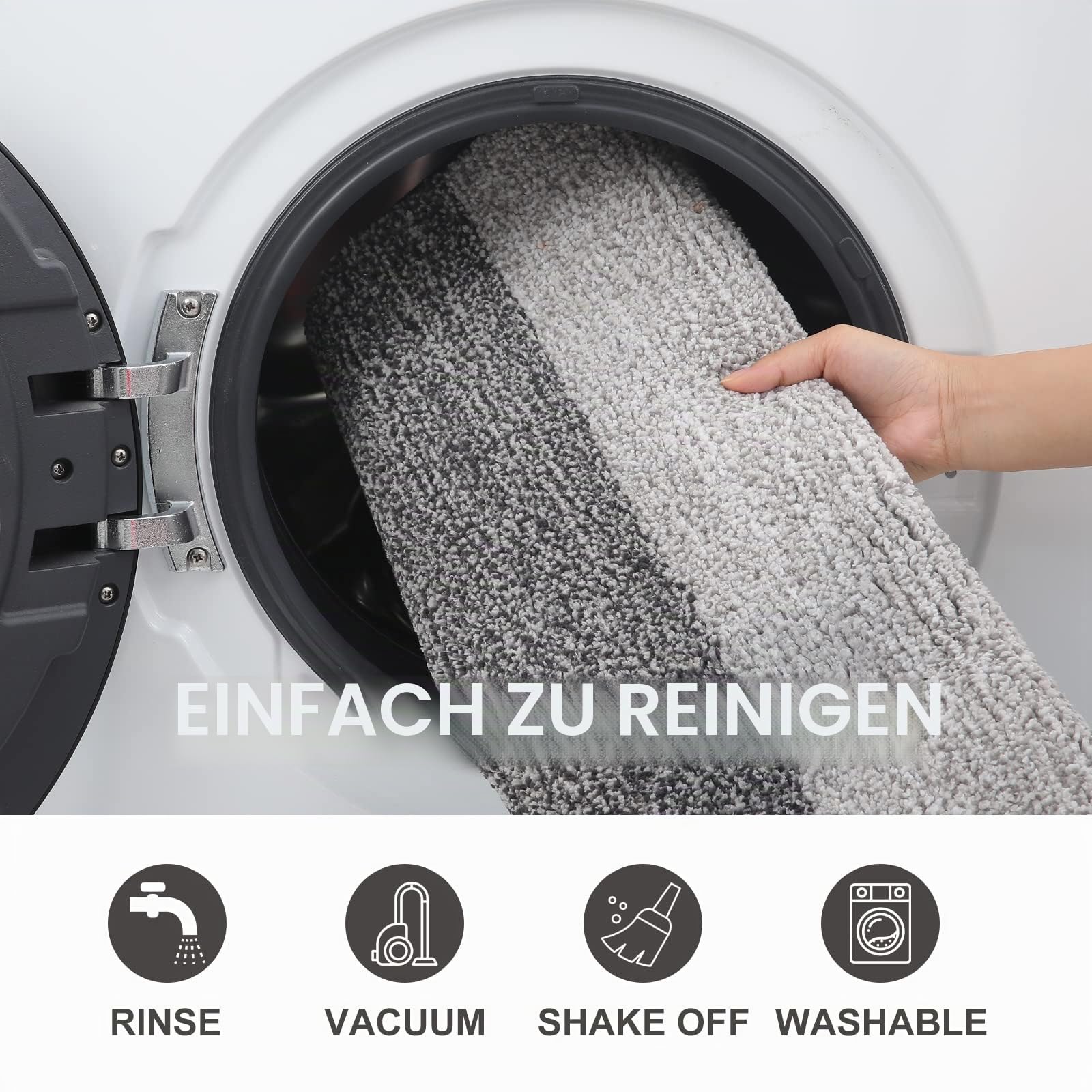 Homaxy Schmutzfangmatte Innen, rutschfeste Fußmatte, Maschinenwaschbare Robust Fussmatte Saugstarke Türmatte für Hund, Eingang, Haustür (80 x 120 cm, Grau)