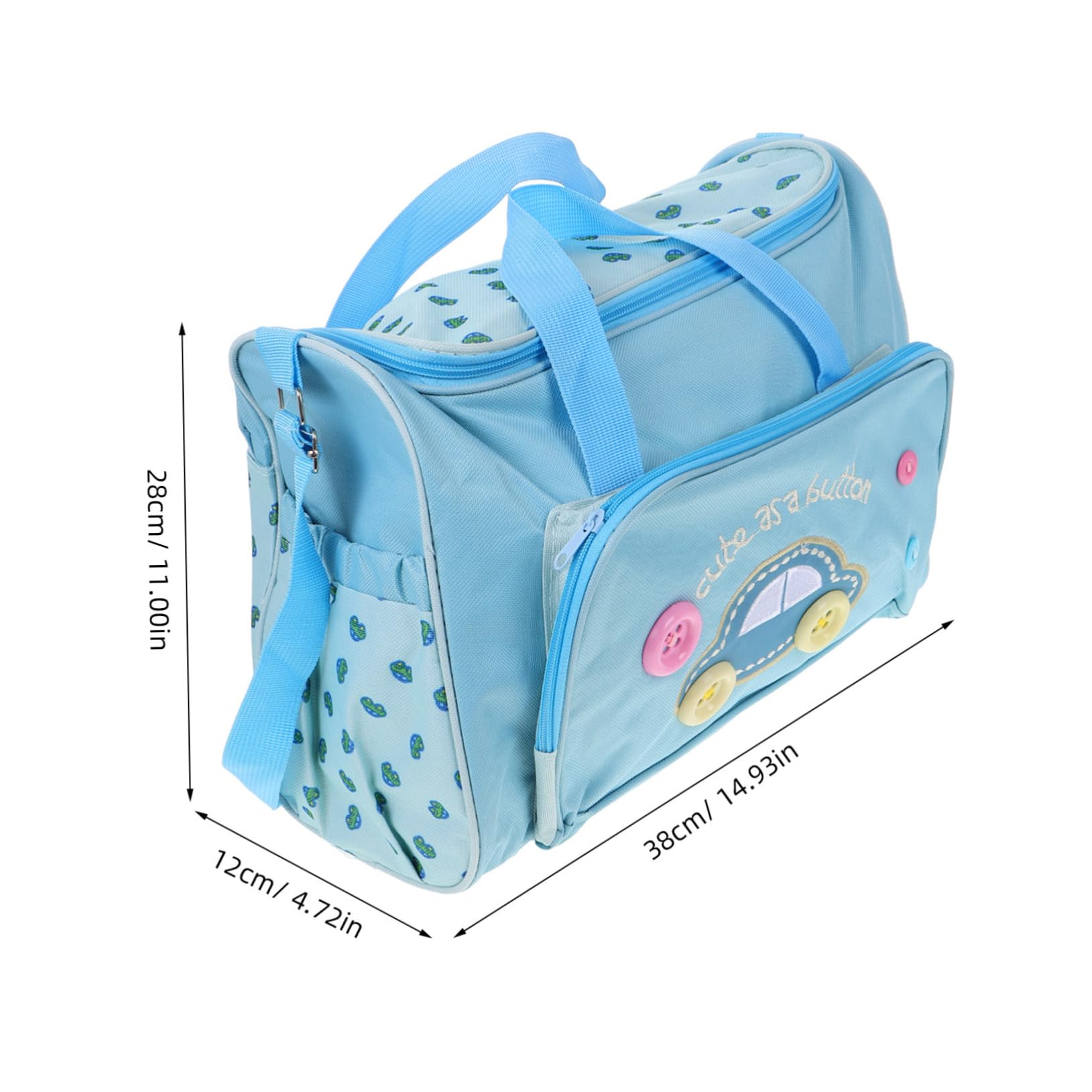 4-in-1 Multifunktions Wickeltasche Satz für Mütter Großer Oxford Stoff Himmelblau Reise Babytasche mit Wickelunterlage und Babyflaschenhalter