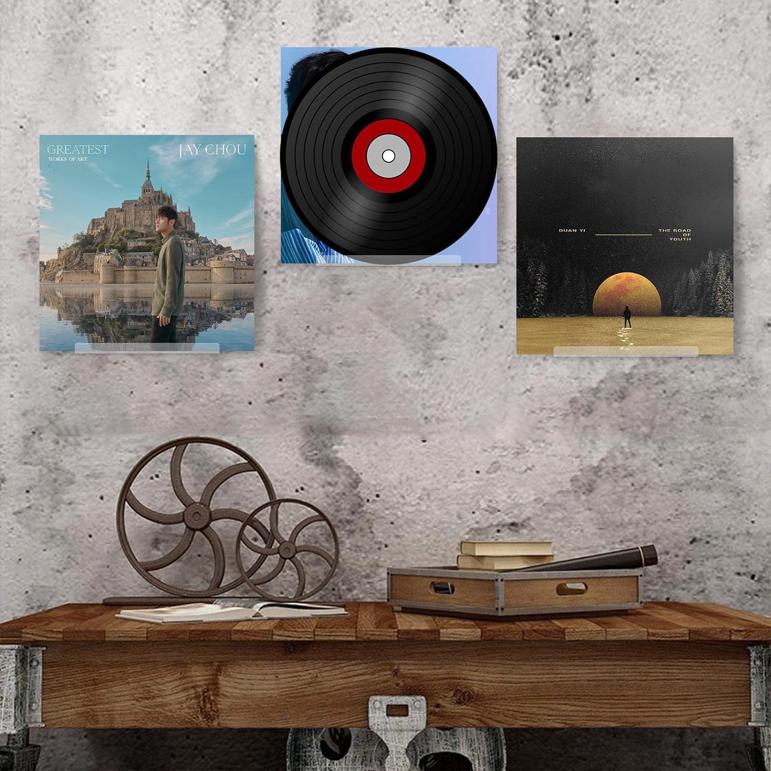 6 Porta Vinili Da Parete Trasparenti - Mensole Espositore Per Dischi, CD E Riviste - Foto 4