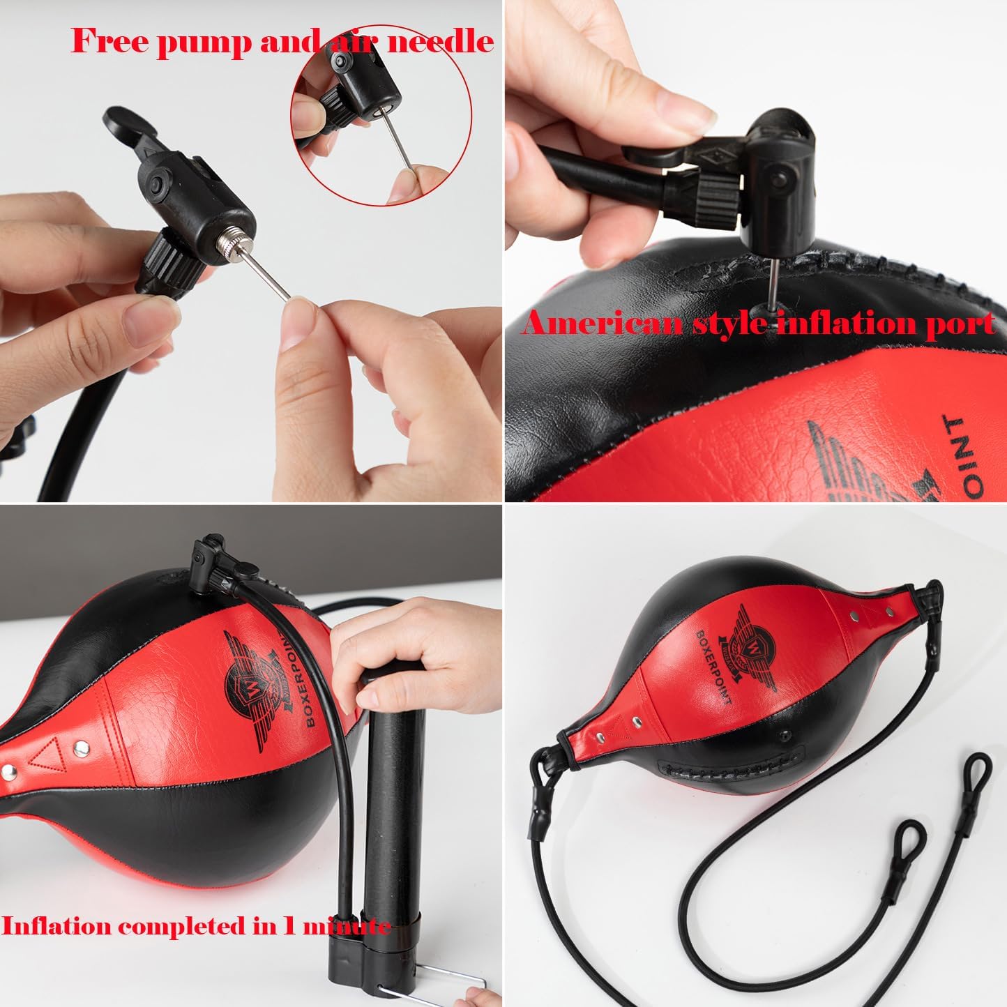 Boxing Double End Punching Ball Striking Punching Bag Kit, Speed Striking Reflex Kit with Bungee Cords Perfect for Reaction, Agility, and Hand Eye Coordination Training