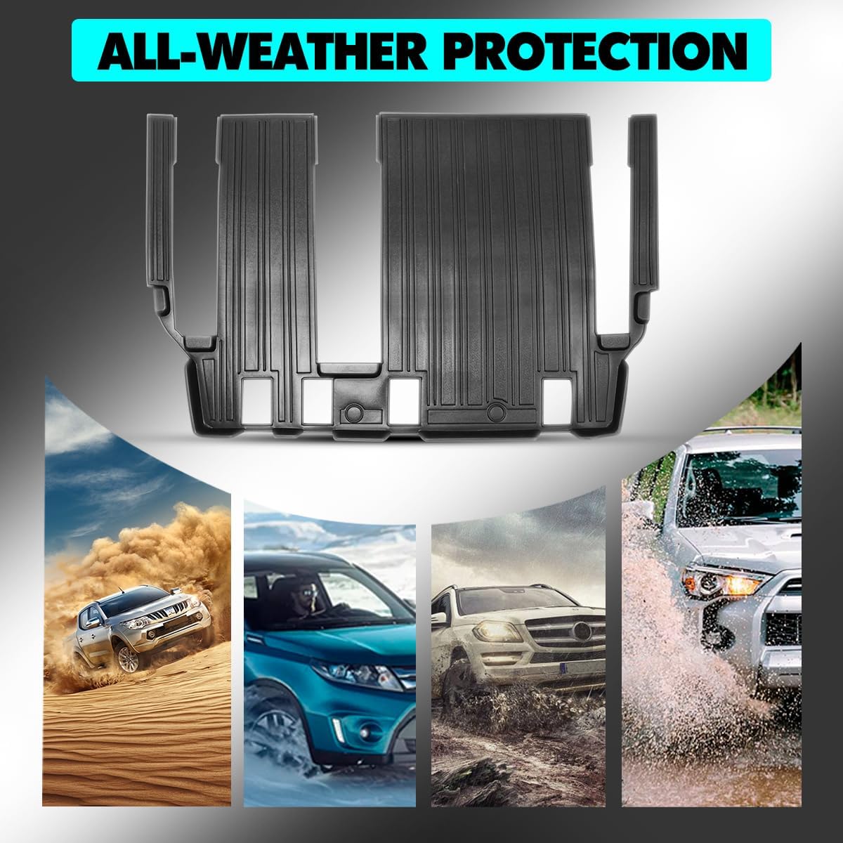 Fit for Toyota Sienna Floor Mat 3 Rows 2020-2013, All Weather Custom Black Floor Liners Protector for Toyota Sienna Accessories 2020 2019 2018 2017 2016 2015 2014 2013(Fit 8 Seater 3 Rows) - Image 4