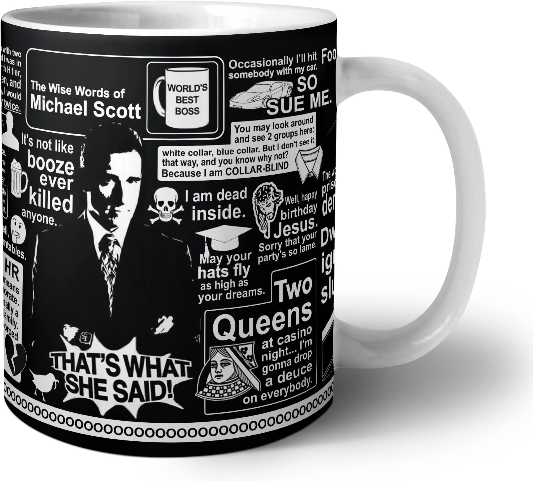 HIKER Ceramic Drinking Tea Coffee Cup, The Office Merchandise Michael Scott Tv Series Printed Coffee Mugs (Michael Scott), 325 milliliter