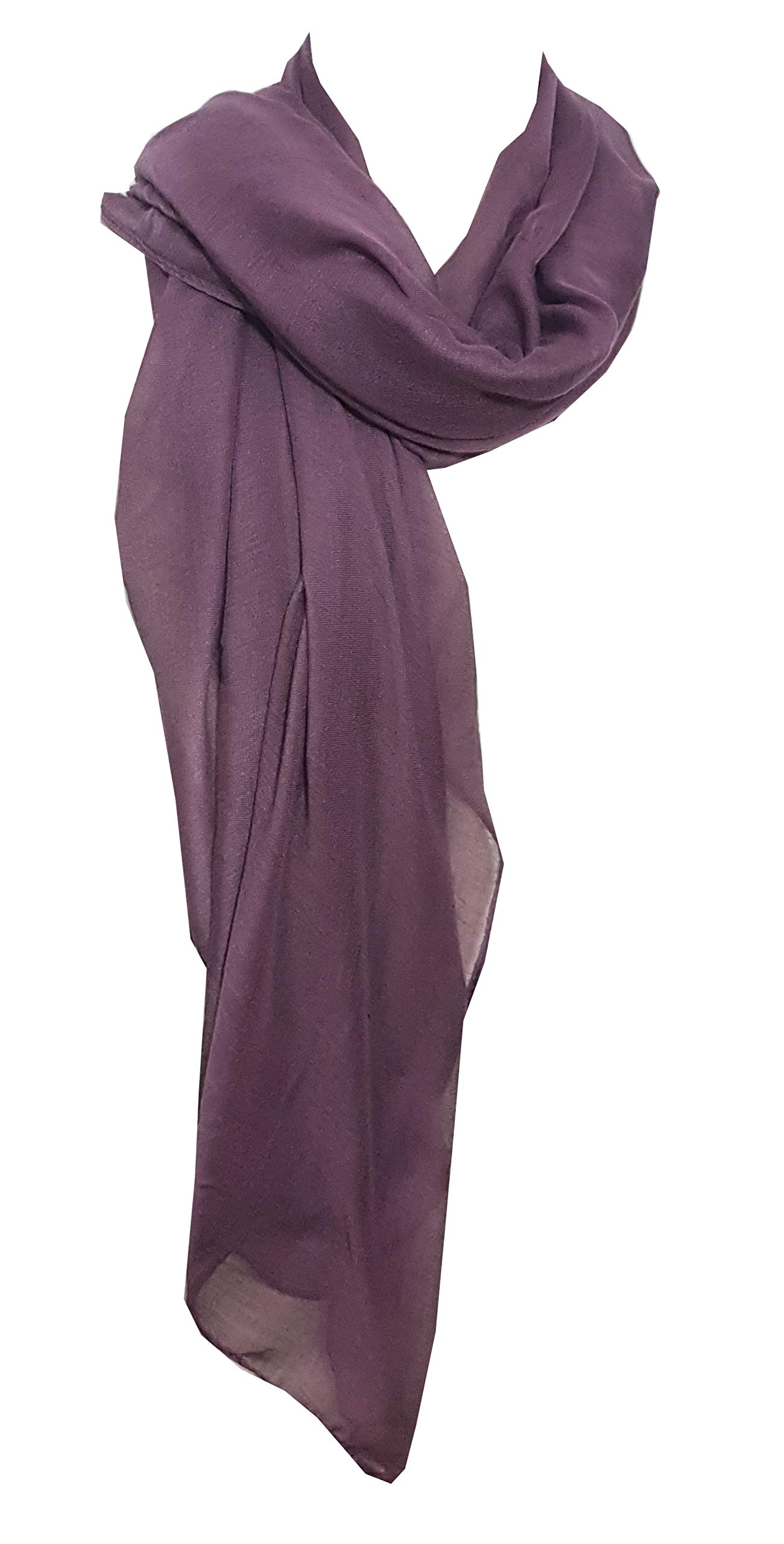 KSC Plain Hijab, Scarf, Sarong, Lovely Colours Lightweight Large Size Buy 4 Get 1 Free (Dark Lavender)