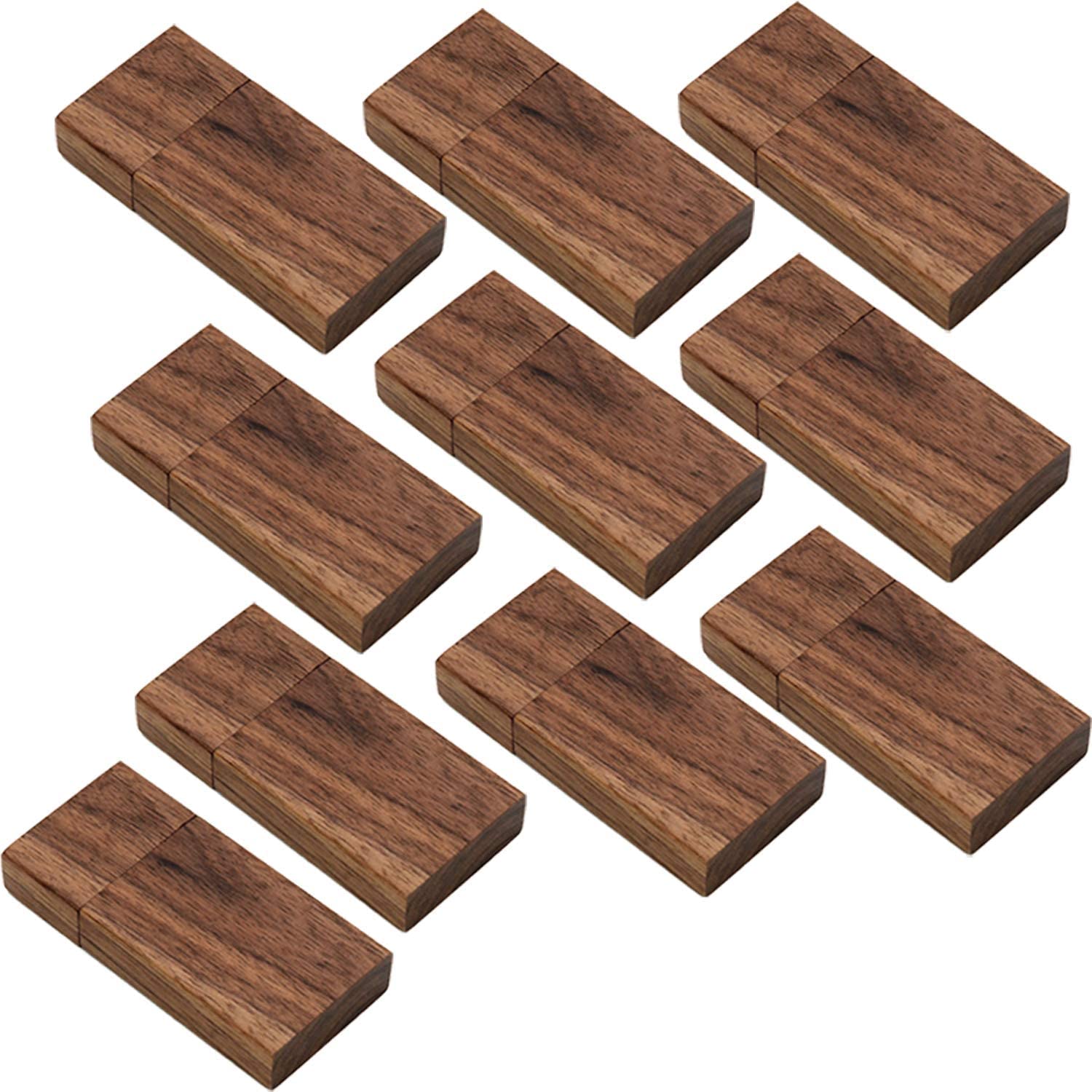 JBOS - Chiavetta USB da 16 GB, in legno, 10 pezzi, USB 2.0, velocità rapida, USB, Flash Drive Wood USB, idea regalo aziendale o regalo per amici, acero