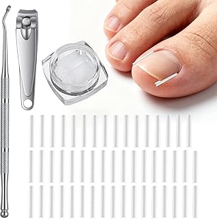 (50+2) Pcs Ingrown Toenail Treatment Corrector Set with Nail Clipper, Professional Pain-Free Ingrowns Toenails Removal Kit with Lifter, Toenail Strip for Men Women, Easy Fixed Ingrowns Toenails Tool