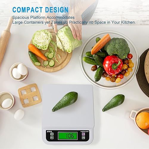 Miniatura 6 de Báscula digital de cocina de 66.1 lbs0.04 oz, báscula de cocina con pantalla LCD, función de tara, gozlbkgtlct, conversión de 6 unidades para