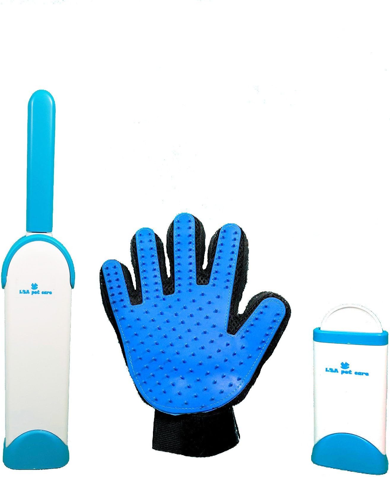 Pet Hair Removal Set, Best Dog & Cat Hair Remover, Removes Lint, Fur, and Pup Hair from Furniture, Clothing, Carpet, Bedding and Car, Large & Small Travel Size Durable Cleaning Brush Set