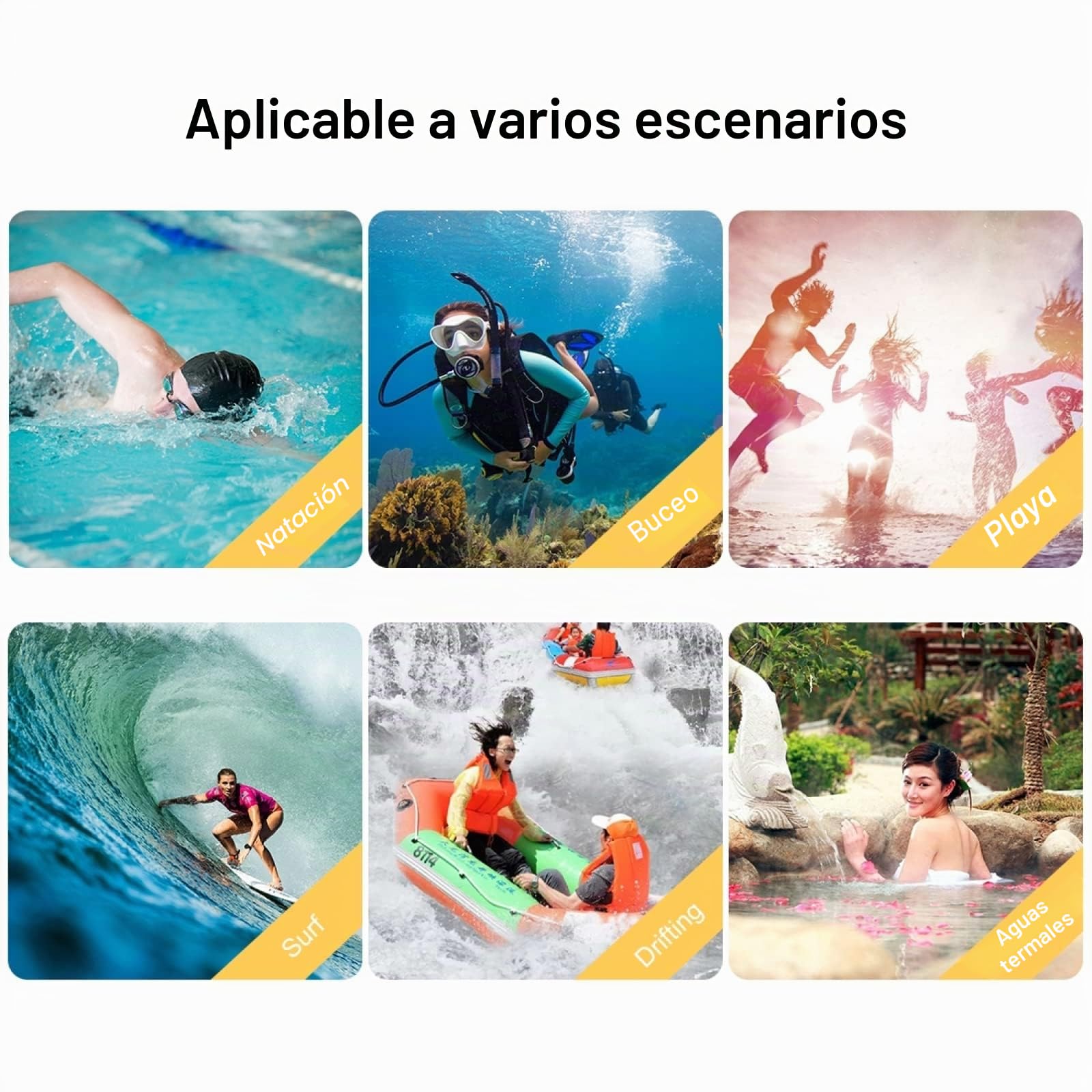 PULUZ Funda impermeable para iPhone 14/14 Pro/13/13 Pro/12/12 Pro, funda protectora de policarbonato y vidrio de 40 m/130 pies, funda de buceo impermeable para surf, esnórquel, flotante, color blanco