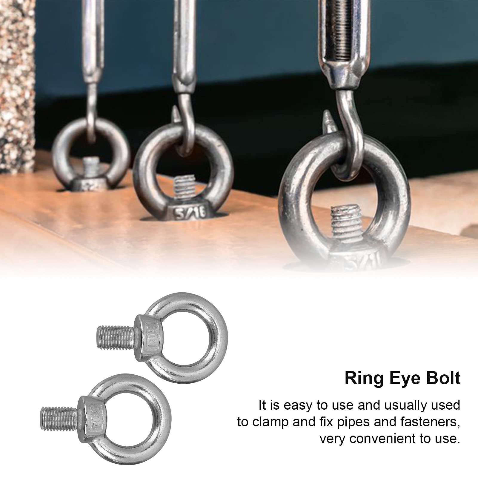 2 unids golfos de acero inoxidable M16 M20 macho anillo de elevación perno de ojo maquinaria pesada hombro anillo de elevación pernos de ojo (M20)
