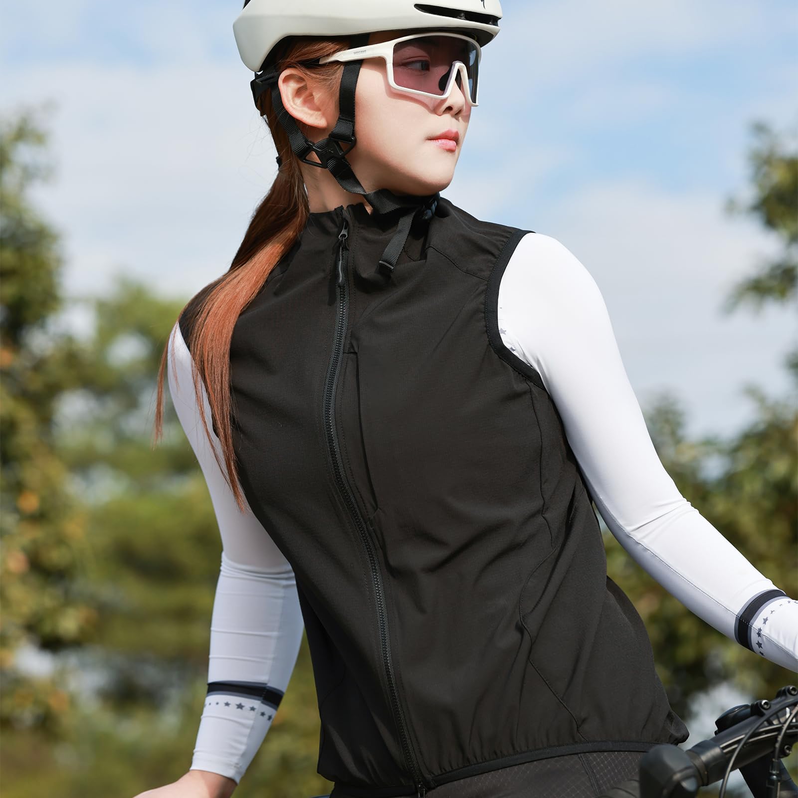 Chaleco unisex de ciclismo de verano ligero transpirable ajustado impermeable cortavientos reflectante sin mangas para MTB escalada senderismo correr y desplazamientos diarios