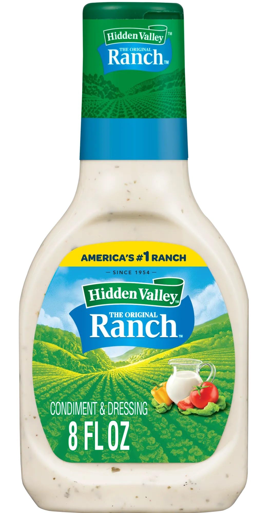 Hidden Valley Original Ranch - Aderezo y aderezo para ensalada, botella de 8 onzas (el paquete puede variar)