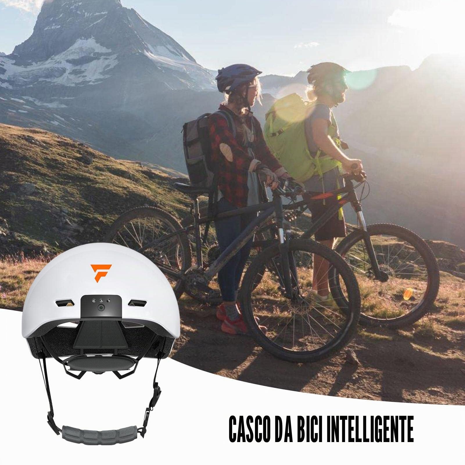 Caschi da Bici per Uomo | Caschi da Bicicletta con Telecamera Sportiva e Luce a LED,Caschi da Bici Comfort con 3 modalità di Illuminazione, caschi da Equitazione per Mountain Biker