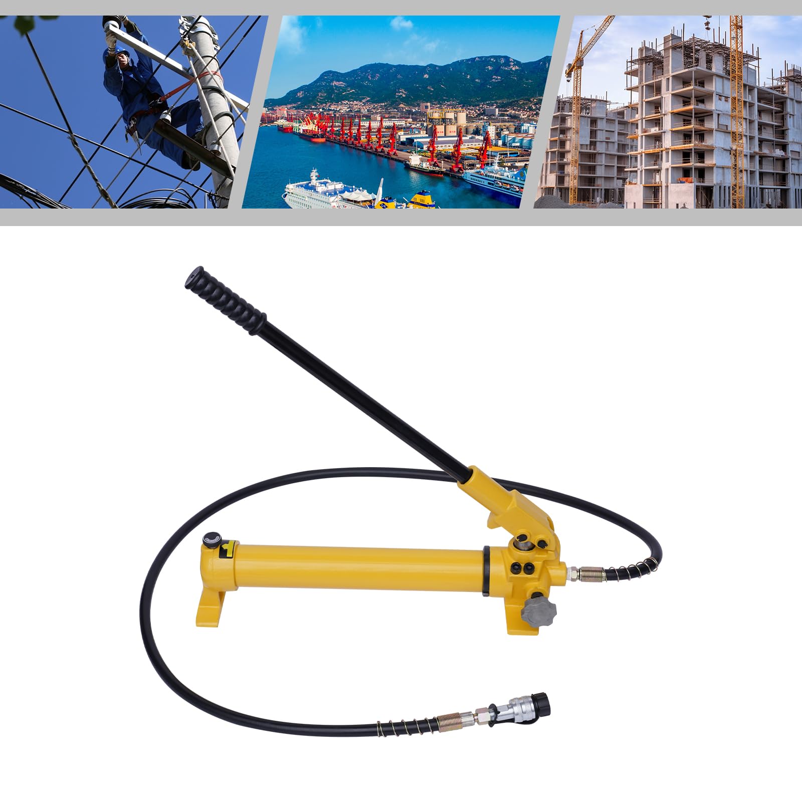 Pompe hydraulique manuelle 0-70 MPa Pompe hydraulique à air Pompe à main hydraulique 700 cc Capacité d'huile Pompe hydraulique manuelle avec tuyau de 1,8 m