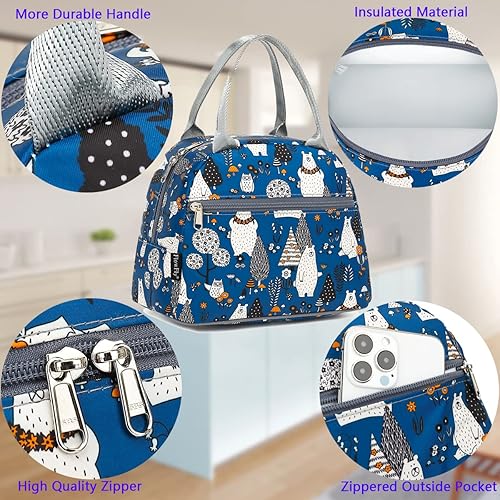 Miniatura 4 de FlowFly Bolsa de almuerzo, organizador de almuerzo, bolsa térmica para mujereshombres, búho