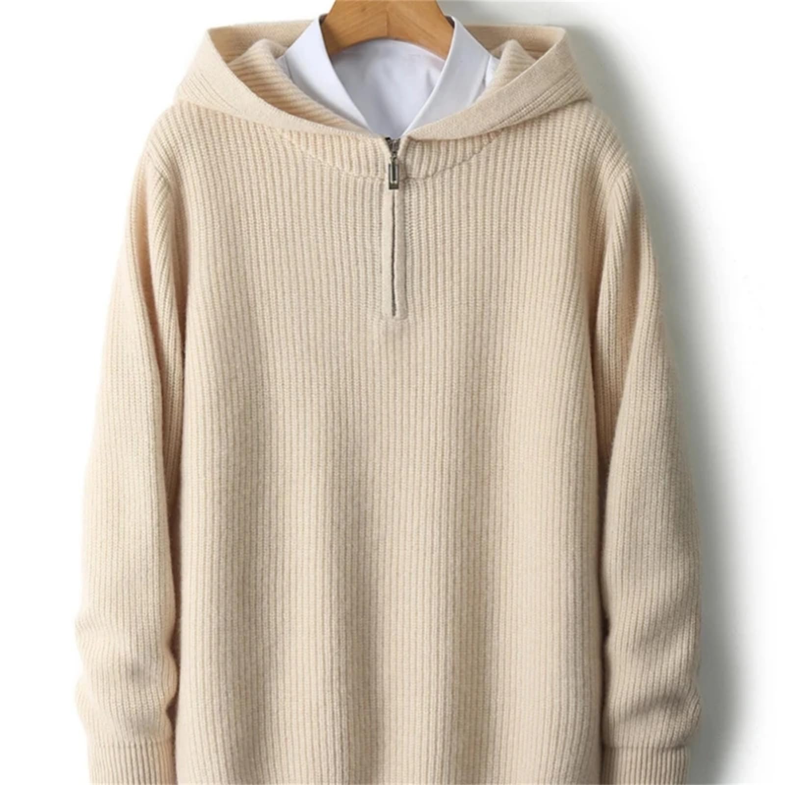 Yeuyyben Maglioni da uomo invernali Casual Addensare Maschio Pullover Manica Lunga Con Cappuccio Collo Maglione Maglione Lana Top Lavorato A Maglia
