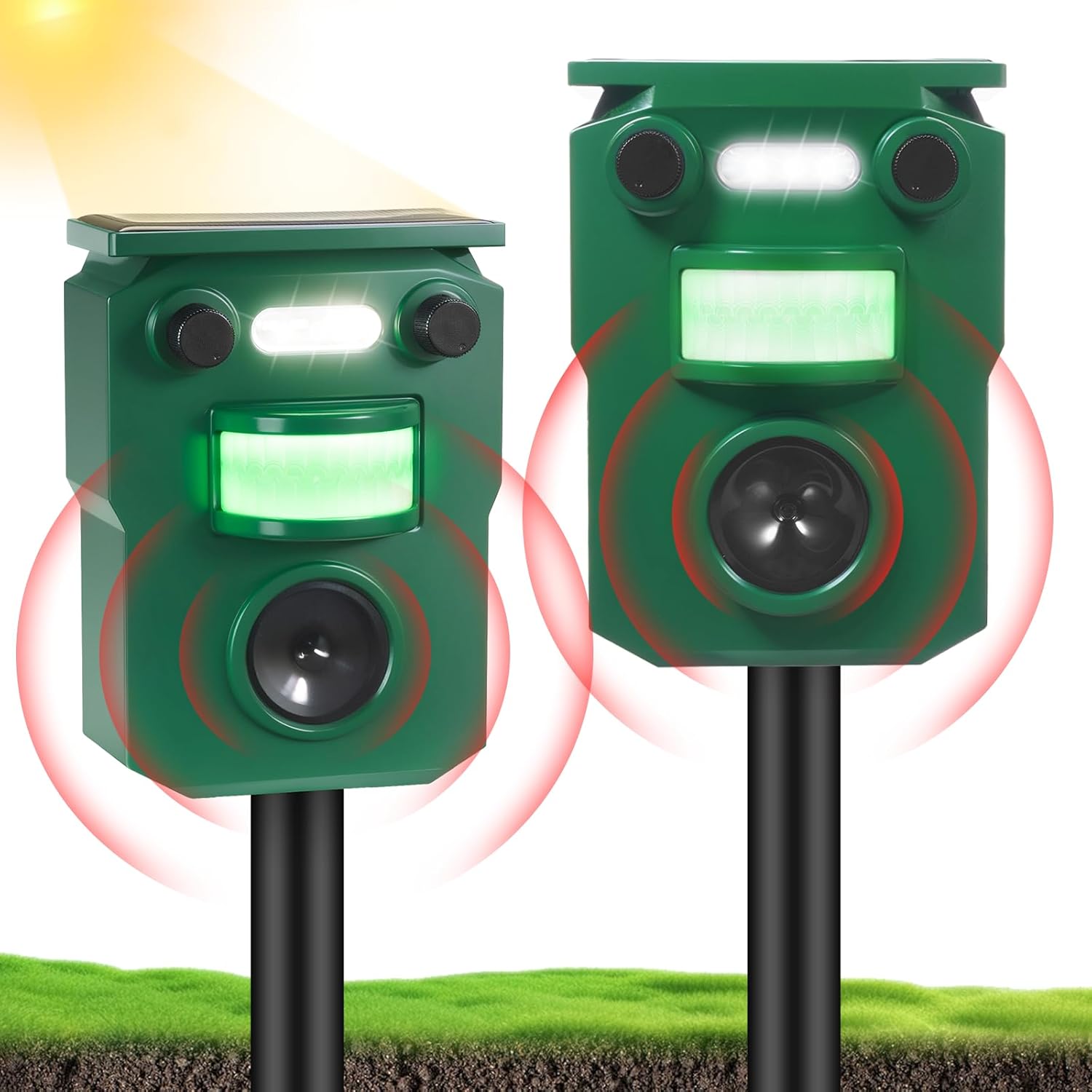 2 Packs Ultrasonic Animal Repeller Outdoor Cat Repellent
