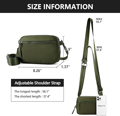 Miniatura 6 de WESTBRONCO Bolsos cruzados pequeños para mujer de nailon con correa ajustable, mini bolso cruzado, bolsa de hombro, entrenamiento de viaje