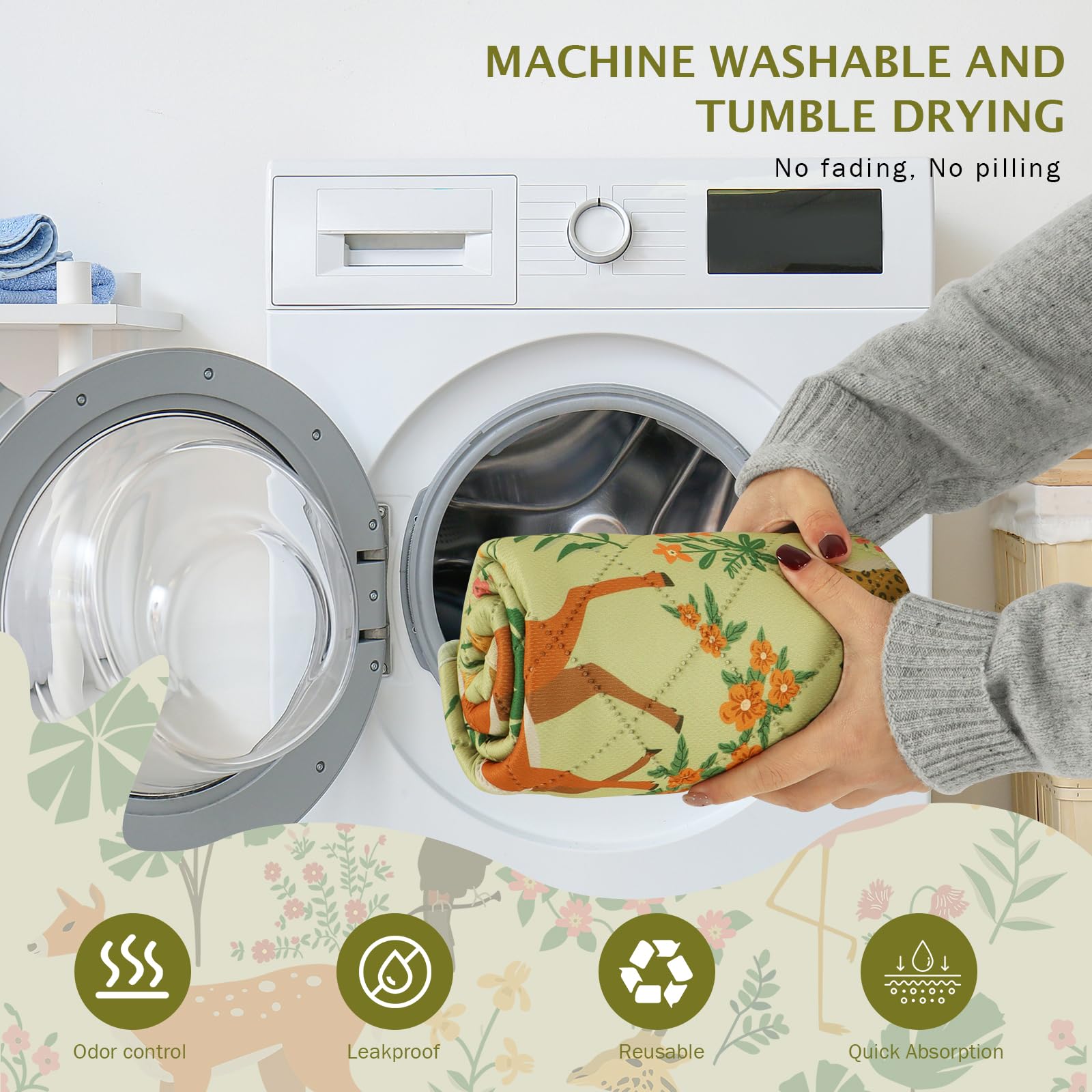 IEUUMLER 2 Pezzi Tappetini Lavabili igienici per Cani, Asciugatura Rapida Tappetino per Addestramento del Cane Riutilizzabile per Gatti, Cani, Conigli, Porcellini d'India EU013