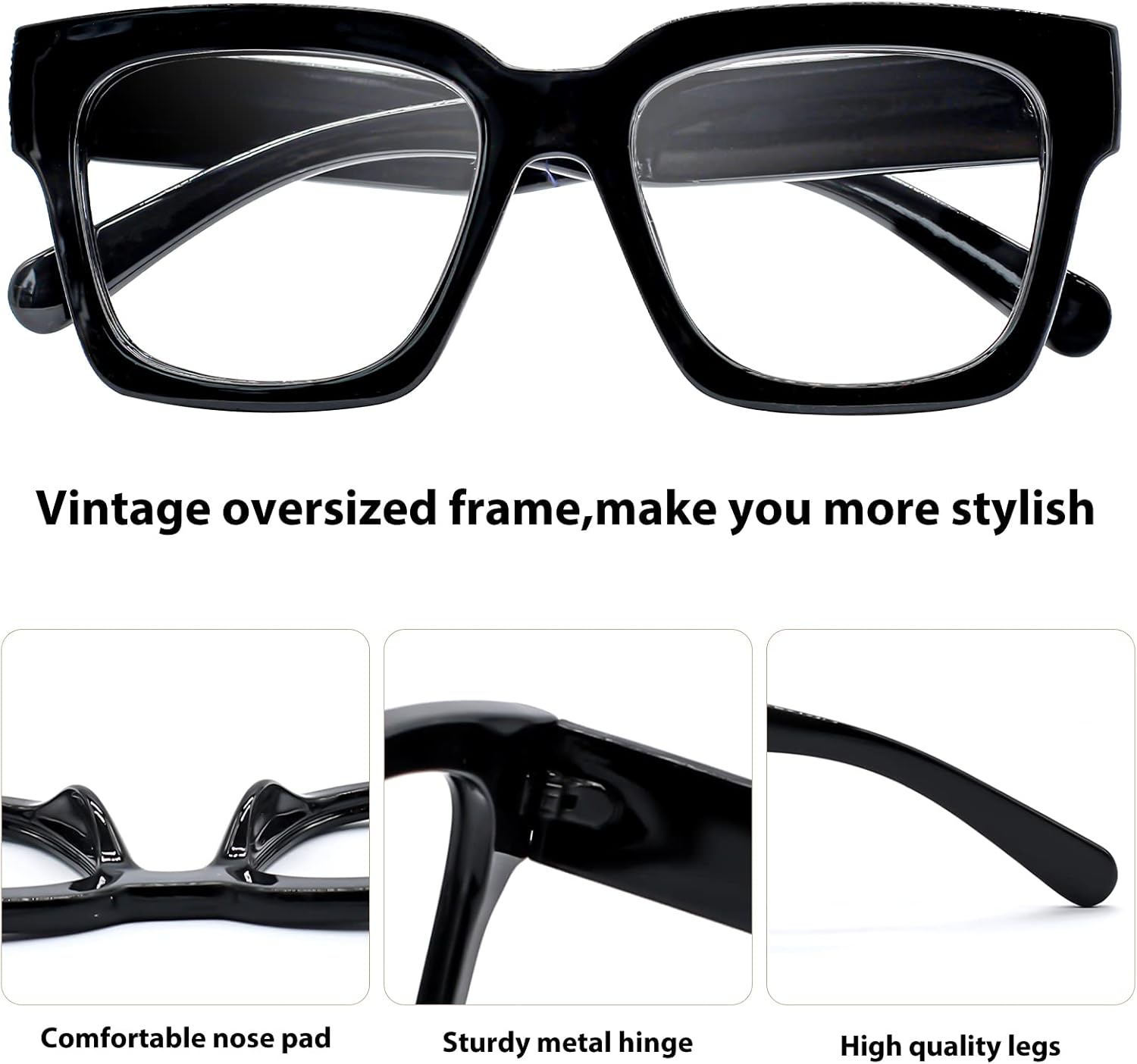 OCCI CHIARI Large Reading Glasses for Women Stylish Square Readers 1.0 1.25 1.50 1.75 2.0 2.25 2.50 2.75 3.0 3.5 - Image 4