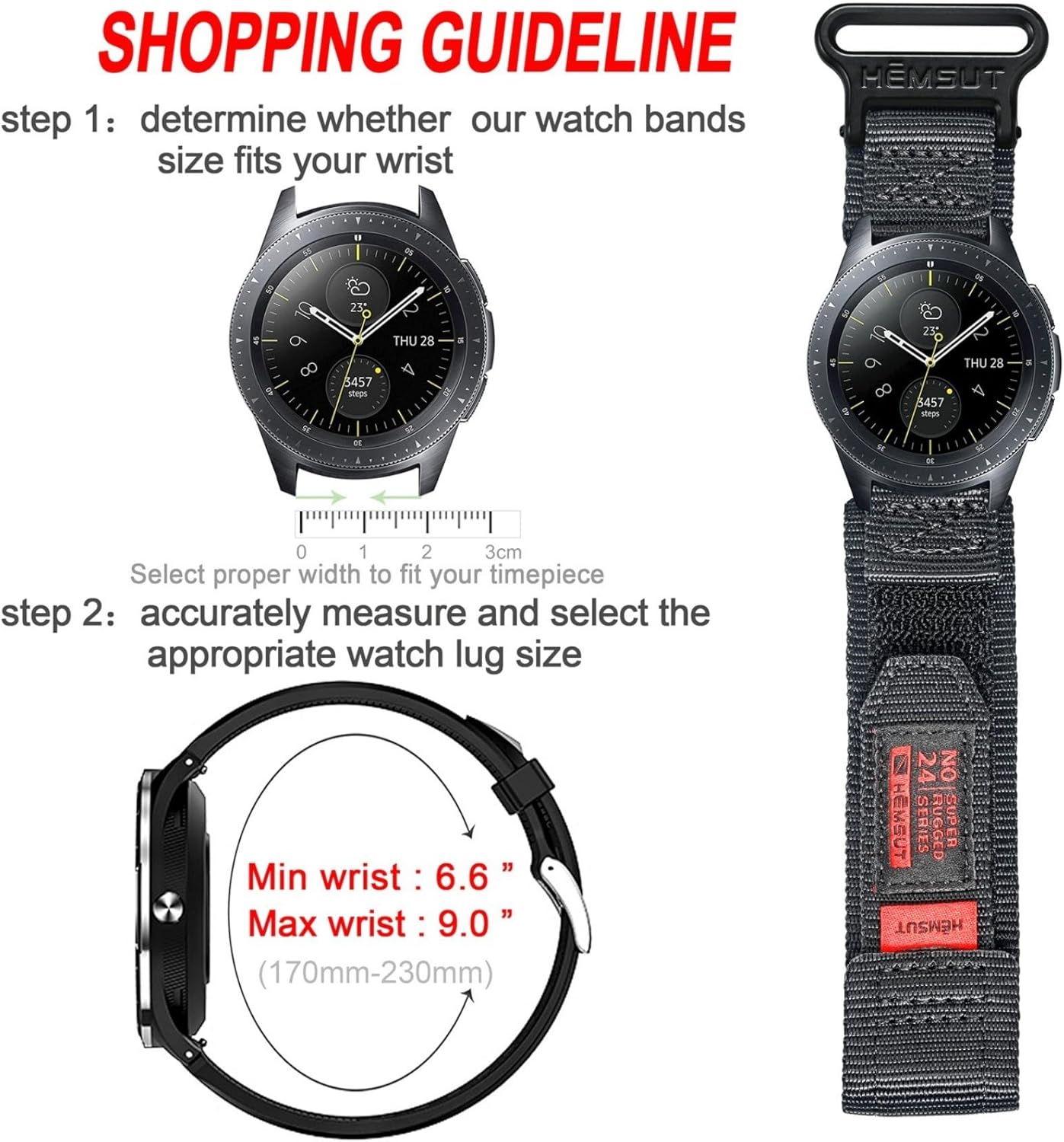 22mm Quick Release Watch Band for Amazfit T-Rex 3 Pro 48mm/Active MAX/Bip 6/Bip 5, Garmin Venu 4 45mm/Vivoactive 4 45mm/Forerunner 265 46mm/Forerunner 255 46mm/255 Music,Hook&Loop Nylon Replacement Wristbands