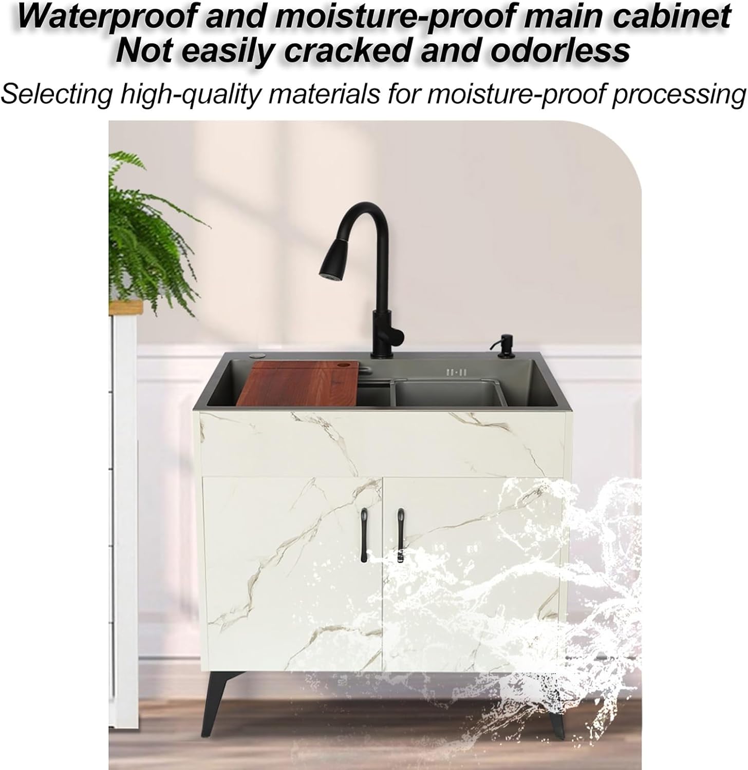 Outdoor Utility Sink Utility Sinks for A Laundry Room Laundry Sink with Cabinet Soap Dispenser and Spacious Vanity for Room for Kitchen Bathroom Restaurant Farmhouse Laundry ( Color : Style B-1 , Size