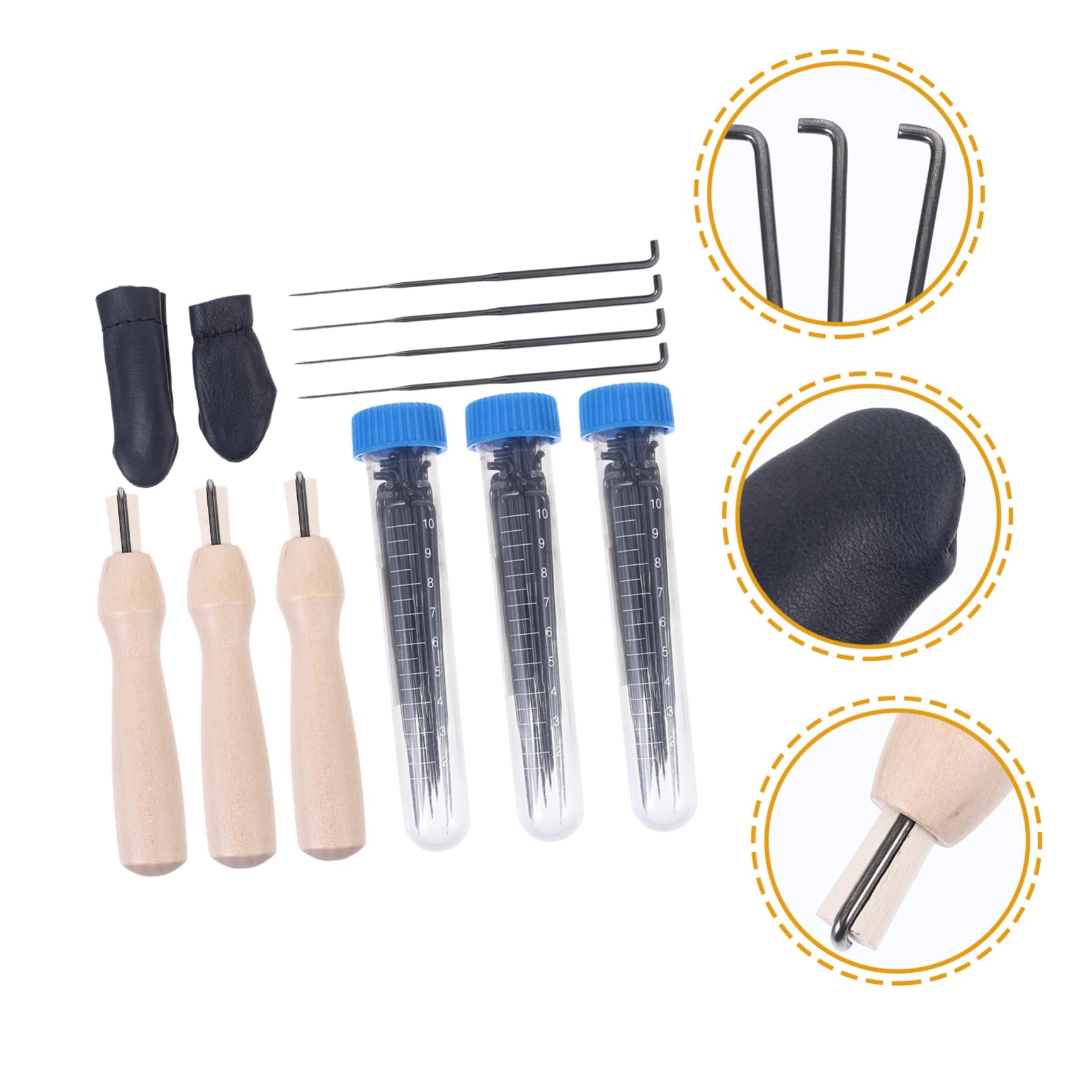 NUOBESTY 3sets Aghi Per Infeltrimento Lana Con Design Ergonomico Per Progetti Fai Da Te Utensile Pratico e Sicuro Per Principianti e Artigiani
