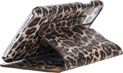 Miniatura 5 de Venito Venice - Funda delgada compatible con iPhone 11 Pro Max con soporte, cartera, cierre automático y función de bloqueo RFID (patrón de leopardo)