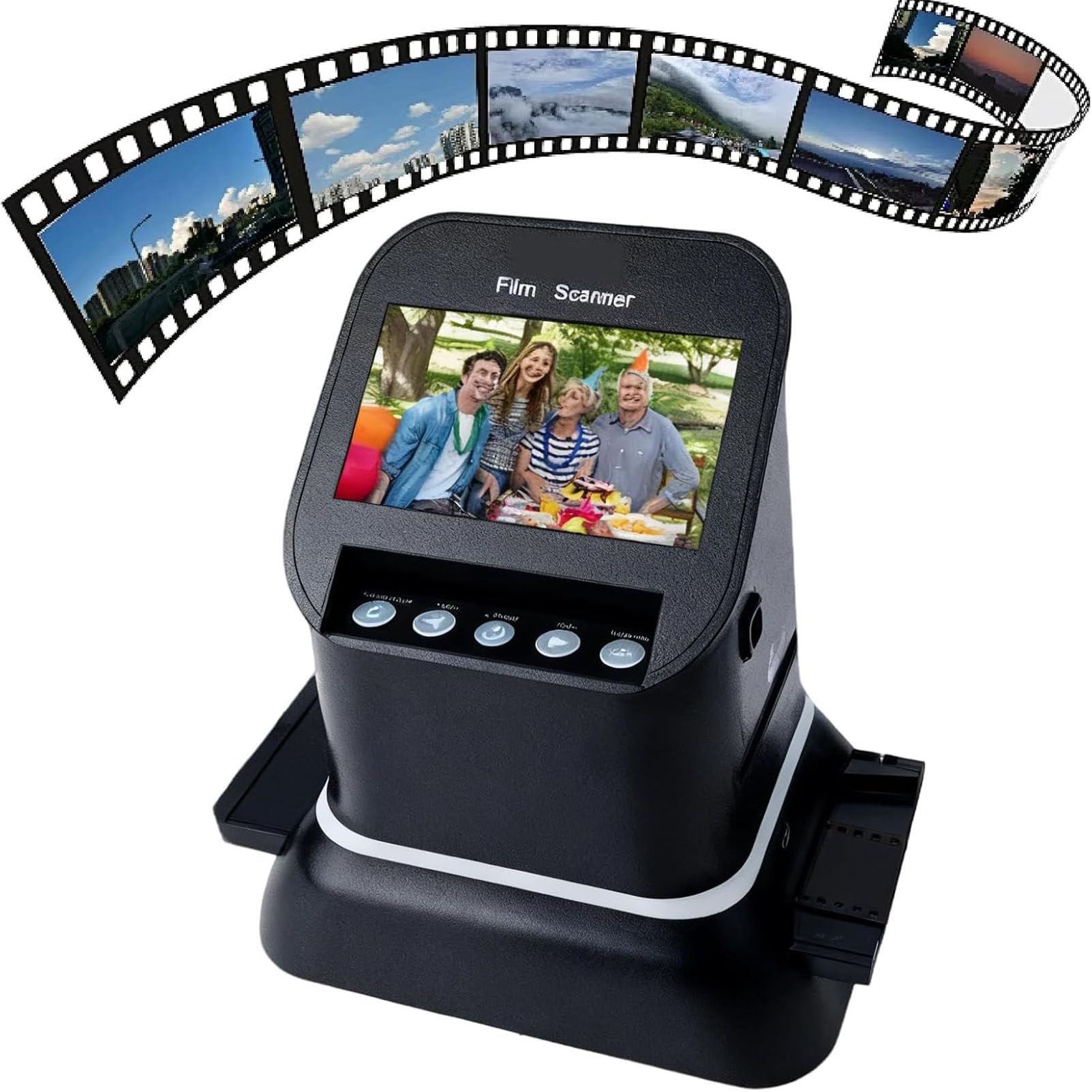 Digital Film Scanner, Converts 35mm, 135, 126 and 127 Film, Slides and Negatives, High Resolution 120, All-in-One Device: Scan, View, Edit, Convert and Save