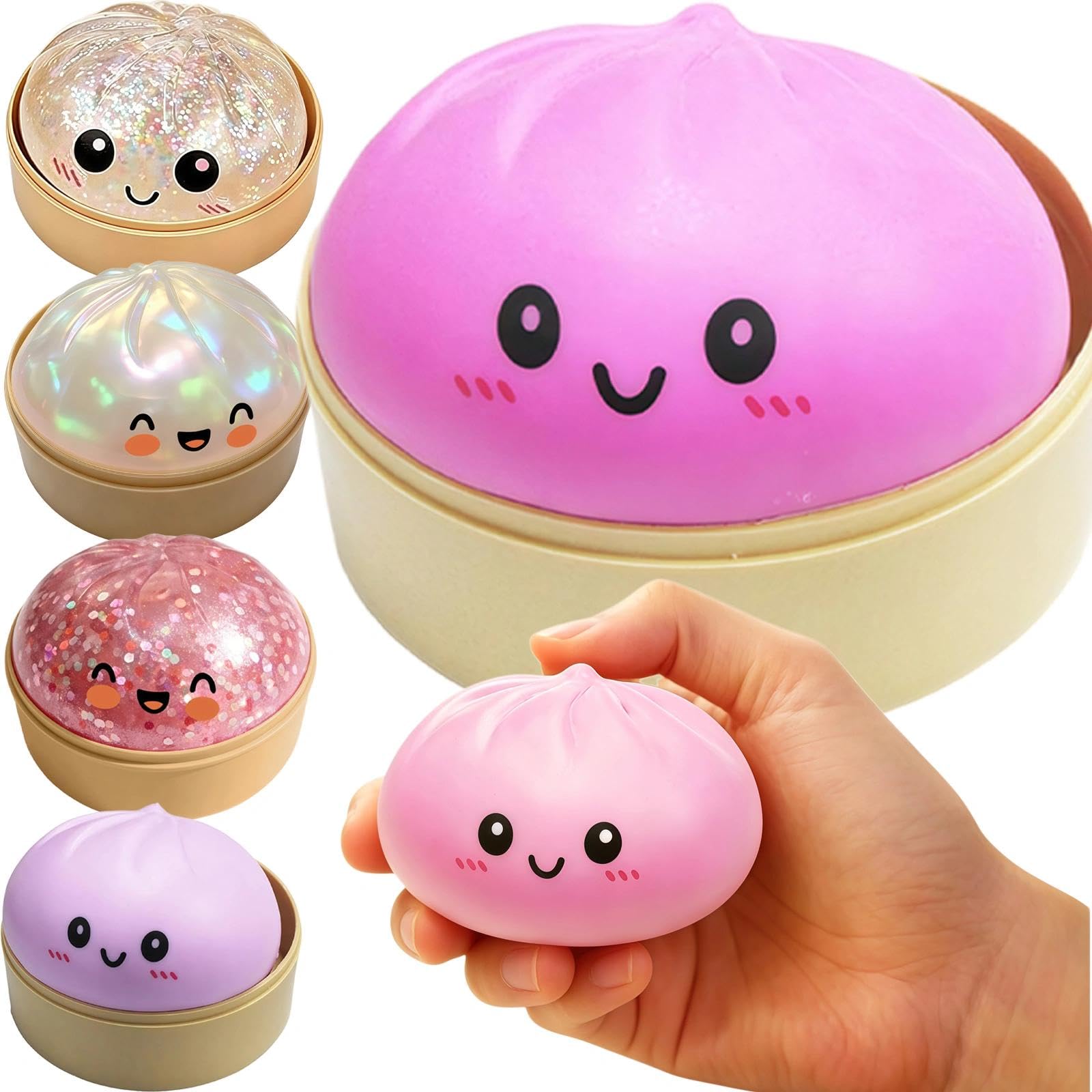 Dumpling Squishy, Soft Pink Appearance, Portable Decompression Squeeze Accessory, Anxiety Relief Sensory Calm For Daily Relaxation