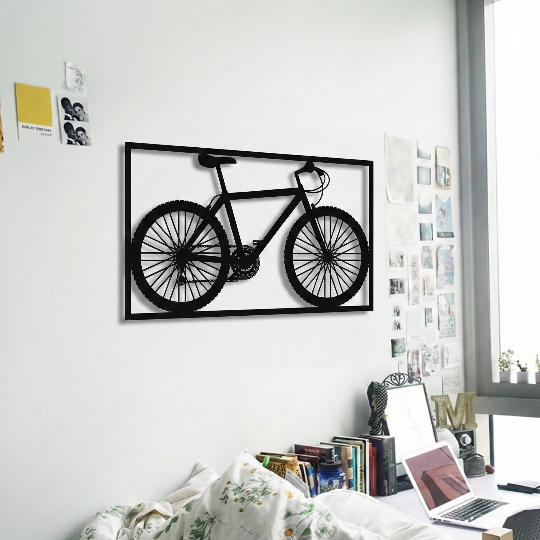 DEKADRON Decorazione da parete in metallo, decorazione da parete in metallo per ciclisti, regalo per amanti della bicicletta, decorazione per la casa, decorazione da parete, cartello in metallo per