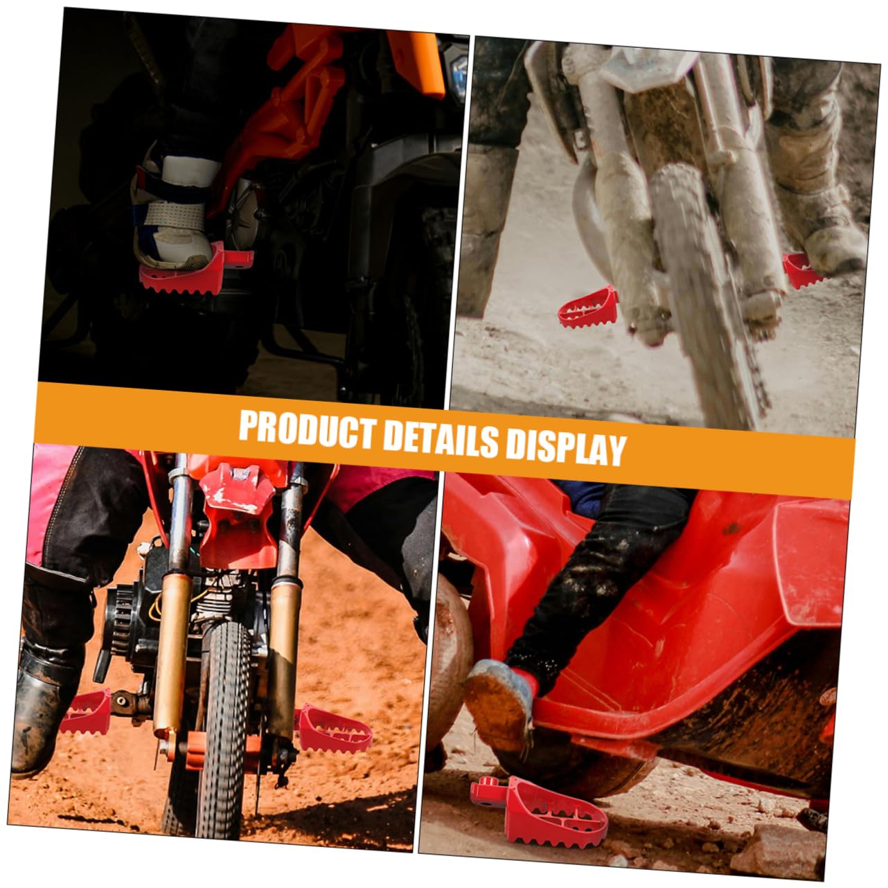 Estriberas Delanteras para Pit Bike 4 Piezas de Aluminio Rojo