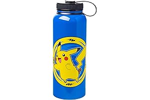 Pikachu Lightning Bolt Stainless Steel Water Bottle with Twist Lid