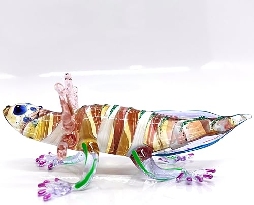 Miniatura 5 de Axolotl - Figuras artísticas en miniatura de vidrio soplado a mano, animales coleccionables, regalo para decoración del hogar, 4.5 pulgadas
